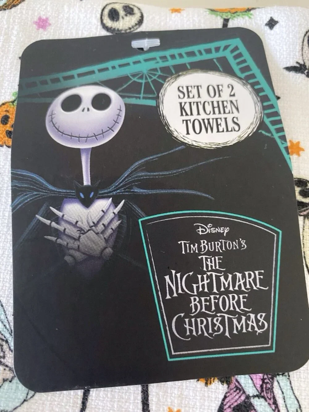2 Pk Disney Jack Skellington Zero Nightmare Before Christmas Kitchen Towels NEW